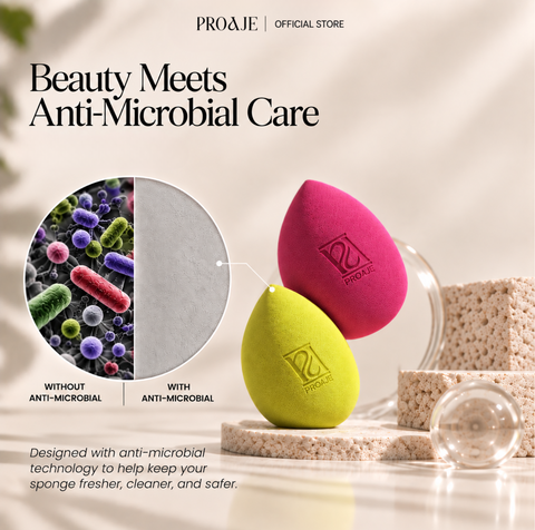 PROAJE GlowDrop Velvet Beauty Sponge Duo – Makeup Blending Sponges | Reusable & Latex-Free