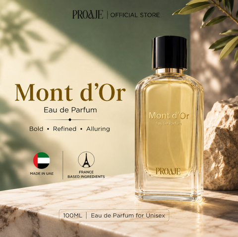 PROAJE Mont d’Or Unisex Eau de Parfum – Bold, Refined & Alluring Scent | French-Based Ingredients | Made in UAE 🇦🇪 | 100ml