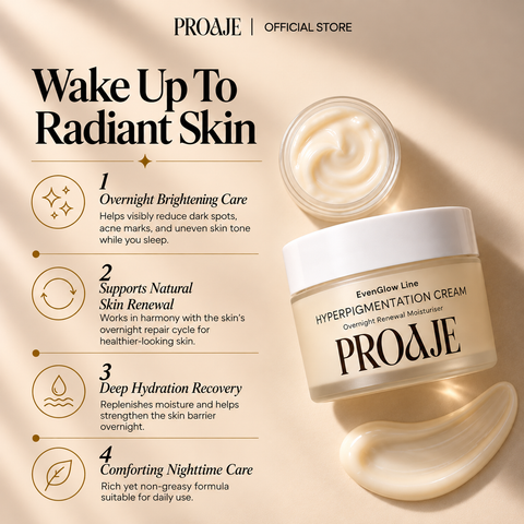 PROAJE Hyperpigmentation Cream – Overnight Renewal Moisturiser | Made in Germany 🇩🇪 | 50g